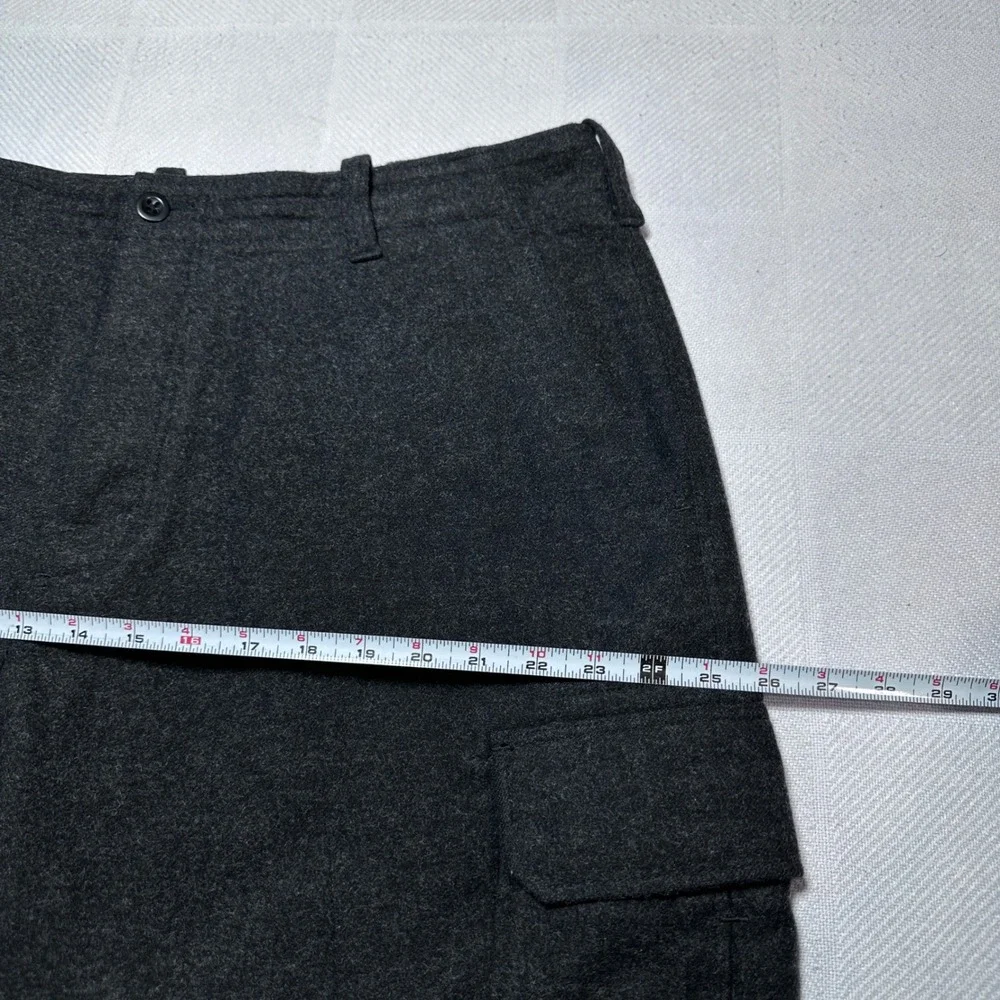 J.Crew Cargo Pants Mens 38x30 Wool Blend Button Fly Straight‎ Wide Leg Charcoal